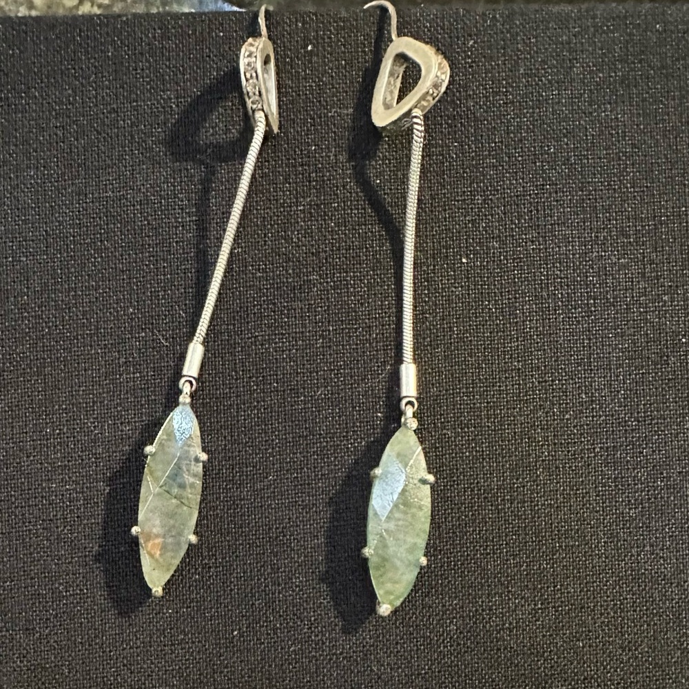 Kenneth Cole Silver and Blue/Green Dangle Earrings